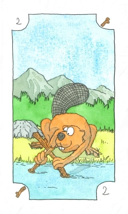 Tarot de Marseille — Deux de bâton